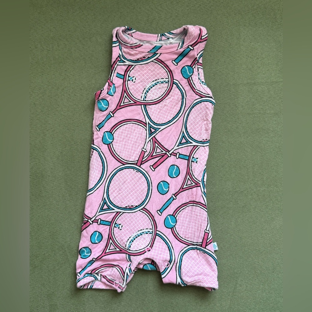 Posh Peanut Pink Tennis Print Kids Suit